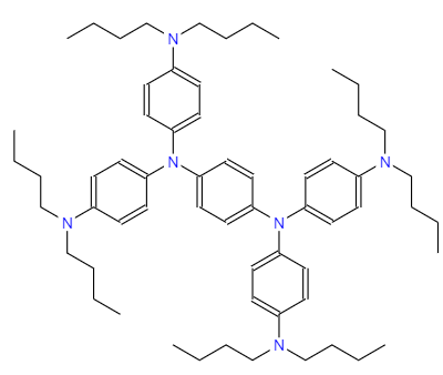 N,N,N',N'-四(4-二丁基氨基苯基)-1,4-苯二胺,1-N,1-N-dibutyl-4-N-[4-[4-(dibutylamino)-N-[4-(dibutylamino)phenyl]anilino]phenyl]-4-N-[4-(dibutylamino)phenyl]benzene-1,4-diamine