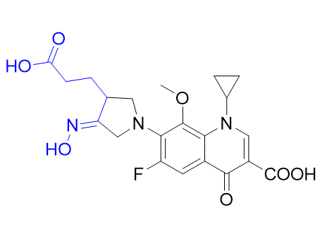 莫西沙星杂质38,7-(3-(2-carboxyethyl)-4-(hydroxyimino)pyrrolidin-1-yl)-1-cyclopropyl-6-fluoro-8-methoxy-4-oxo-1,4-dihydroquinoline-3-carboxylic acid