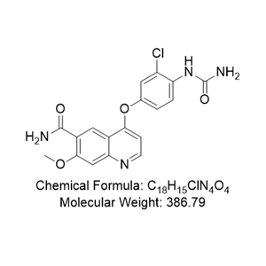 4-（3-氯-4-脲基苯氧基）-7-甲氧基喹啉-6-甲酰胺,4-(3-chloro-4-ureidophenoxy)-7-methoxyquinoline-6-carboxamide