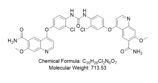 甲磺酸侖伐替尼雜質(zhì)04,4,4'-(((carbonylbis(azanediyl))bis(3-chloro-4,1-phenylene))bis(oxy))bis(7-methoxyquinoline-6-carboxamide)