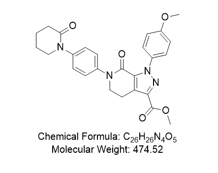 阿哌沙班雜質(zhì)03,methyl 1-(4-methoxyphenyl)-7-oxo-6-(4-(2-oxopiperidin-1-yl)phenyl)-4,5,6,7-tetrahydro-1H-pyrazolo[3,4-c]pyridine-3-carboxylate