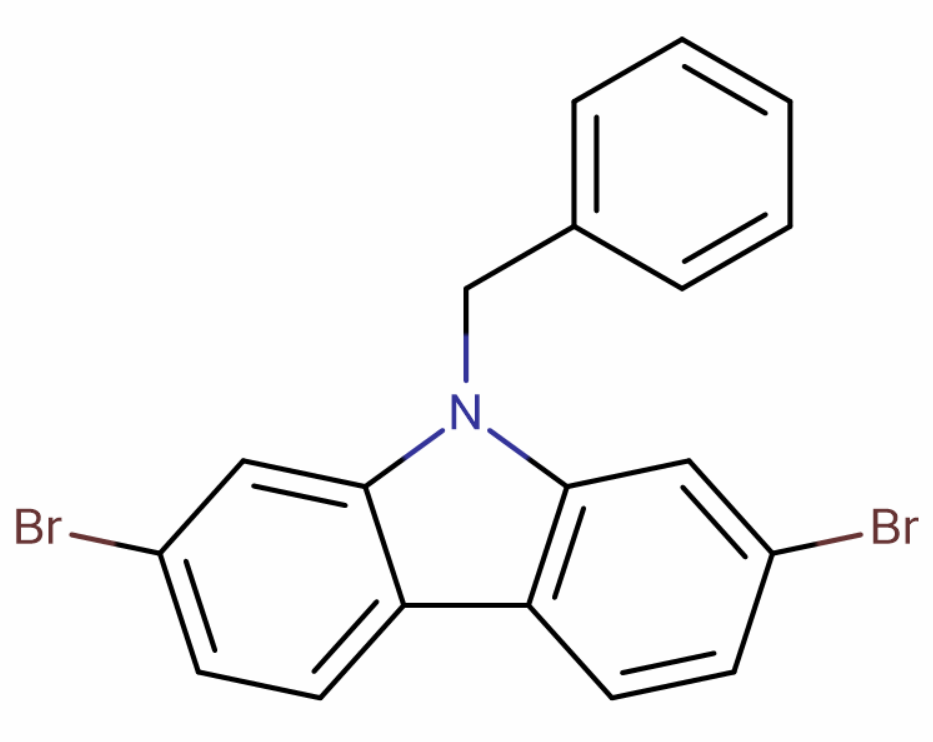 9-苄基-2,7-二溴-9H-咔唑,9-Benzyl-2,7-dibromo-9H-carbazole