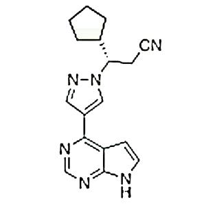 S-鲁索替尼,(3S)-3-Cyclopentyl-3-[4-(7H-pyrrolo[2,3-d]pyrimidin-4-yl)-1H-pyrazol-1-yl]propanenitrile(ent-Ruxolitinib)