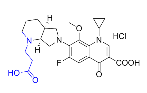 莫西沙星雜質(zhì)40,7-((4aS,7aS)-1-(2-carboxyethyl)octahydro-6H-pyrrolo[3,4-b]pyridin-6-yl)-1-cyclopropyl-6-fluoro-8-methoxy-4-oxo-1,4-dihydroquinoline-3- carboxylic acid hydrochloride