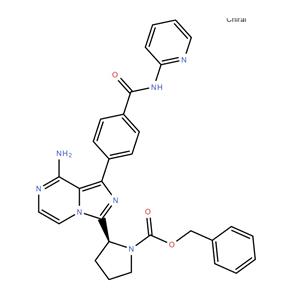 (S)-2-(8-氨基-1-(4-(吡啶-2-基氨基甲?；?苯基)咪唑[1,5-A]吡嗪-3-基)吡咯地堿-1-羧酸苯酯