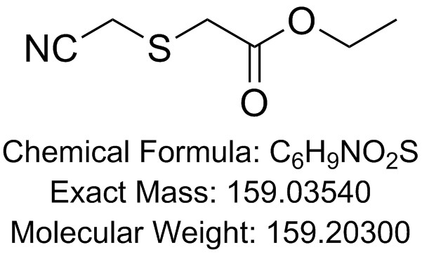 头孢美唑侧链乙酯,Ethyl 2-cyano-methylmercapto-acetate(Cefmetazole Side Chain Ethyl Ester)