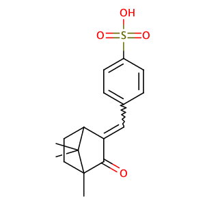 亚苄基樟脑磺酸,4-((4,7,7-Trimethyl-3-oxo-bicyclo(2.2.2)hept-2-ylidene)methyl)benzenes ulfonic acid