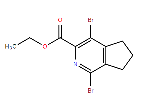 1,4-二溴-6,7-二氢-5H-环戊[C]吡啶-3-羧酸乙酯,5H-Cyclopenta[c]pyridine-3-carboxylic acid, 1,4-dibromo-6,7-dihydro-, ethyl ester