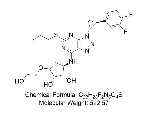 替格瑞洛杂质02,(1S,2S,3R,5S)-3-((3-((1R,2S)-2-(3,4-difluorophenyl)cyclopropyl)-5-(propylthio)-3H-[1,2,3]triazolo[4,5-d]pyrimidin-7-yl)amino)-5-(2-hydroxyethoxy)cyclopentane-1,2-diol