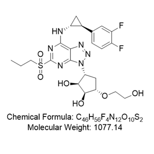 替格瑞洛杂质04,(1S,2S,3R,5S)-3-(7-(((1R,2S)-2-(3,4-difluorophenyl)cyclopropyl)amino)-5-(propylsulfonyl)-3H-[1,2,3]triazolo[4,5-d]pyrimidin-3-yl)-5-(2-hydroxyethoxy)cyclopentane-1,2-diol