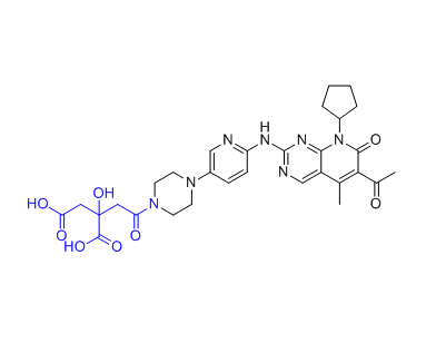 帕布昔利布杂质30,2-(2-(4-(6-((6-acetyl-8-cyclopentyl-5-methyl-7-oxo-7,8-dihydropyrido[2,3-d]pyrimidin-2-yl)amino)pyridin-3-yl)piperazin-1-yl)-2-oxoethyl)-2-hydroxysuccinic acid