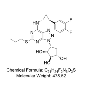 替格瑞洛杂质05,(1S,2R,3S,4R)-4-(7-(((1R,2S)-2-(3,4-difluorophenyl)cyclopropyl)amino)-5-(propylthio)-3H-[1,2,3]triazolo[4,5-d]pyrimidin-3-yl)cyclopentane-1,2,3-triol