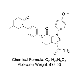 阿哌沙班杂质05,1-(4-methoxyphenyl)-6-(4-(5-methyl-2-oxopiperidin-1-yl)phenyl)-7-oxo-4,5,6,7-tetrahydro-1H-pyrazolo[3,4-c]pyridine-3-carboxamide