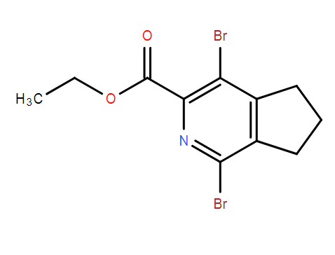 1,4-二溴-6,7-二氢-5H-环戊[C]吡啶-3-羧酸乙酯,5H-Cyclopenta[c]pyridine-3-carboxylic acid, 1,4-dibromo-6,7-dihydro-, ethyl ester