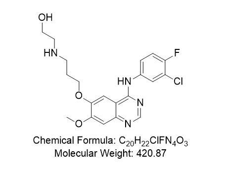 吉非替尼杂质04,2-((3-((4-((3-chloro-4-fluorophenyl)amino)-7-methoxyquinazolin-6-yl)oxy)propyl)amino)ethan-1-ol