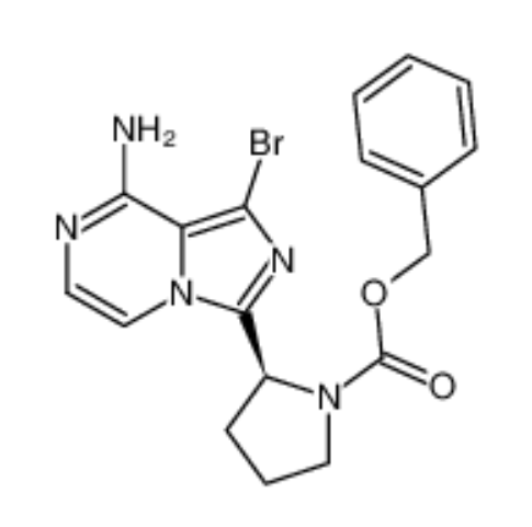 (S)-苯基 2-(8-氨基-1-溴咪唑[1,5-A]吡嗪-3-基)吡咯烷-1-羧酸酯,(2S)-2-(8-amino-1-bromoimidazo[1,5-a]pyrazin-3-yl)-1-Pyrrolidinecarboxylic acid phenylmethyl ester