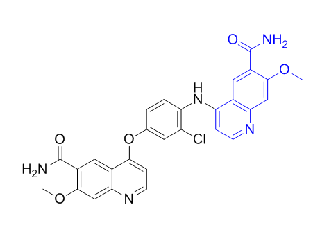 仑伐替尼杂质01,4-(4-((6-carbamoyl-7-methoxyquinolin-4-yl)amino)-3-chlorophenoxy)-7-methoxyquinoline-6-carboxamide