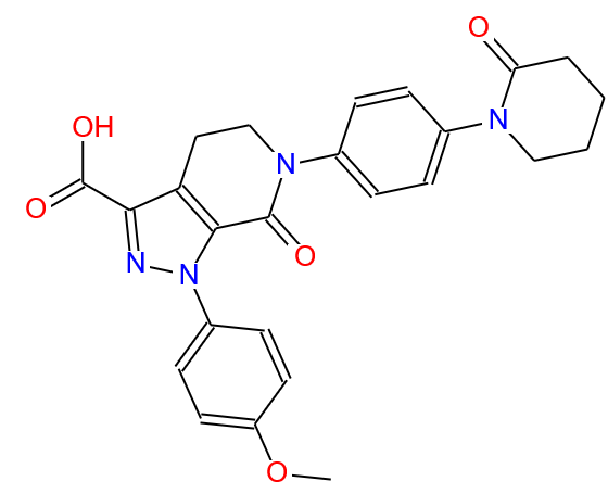 1-(4-甲氧基苯基)-7-氧代-6-[4-(2-氧代哌啶-1-基)苯基]-4,5,6,7-四氢-1H-吡唑并[3,4-c]吡啶-3-羧酸,1-(4-methoxyphenyl)-7-oxo-6-(4-(2-oxopiperidin-1-yl)phenyl)-4,5,6,7-tetrahydro-1H-pyrazolo[3,4-c]pyridine-3-carboxylic acid