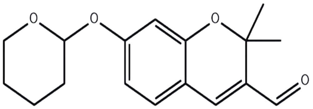 2,2-二甲基-7-[(四氢-2H-吡喃-2-基)氧基]-2H-色烯-3-甲醛,2,2-Dimethyl-7-[(tetrahydro-2H-pyran-2-yl)oxy]-2H-chromene-3-carbaldehyde