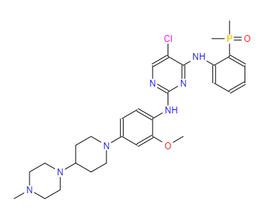 5-氯-N2-[4-[4-(二甲基氨基)-1-哌啶基]-2-甲氧基苯基]-N4-[2-(二甲基亚膦酰)苯基]-2,4-嘧啶二胺,Brigatinib