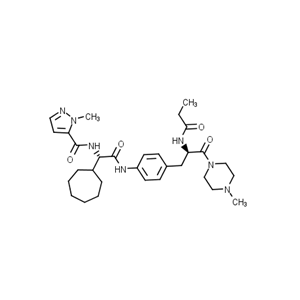 N-[(2R)-3-{4-[(2S)-2-cycloheptyl-2-[(1-methyl-1H-pyrazol-5-yl)formamido]acetamido]phenyl}-1-(4-methylpiperazin-1-yl)-1-oxopropan-2-yl]propanamide