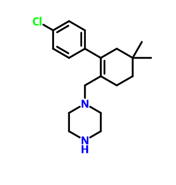 4-((2-(4-氯苯基)-4,4-二甲基-1-环己烯)甲基)哌嗪,1-((4'-chloro-5,5-dimethyl-3,4,5,6-tetrahydro-[1,1'-biphenyl]-2-yl)methyl)piperazine