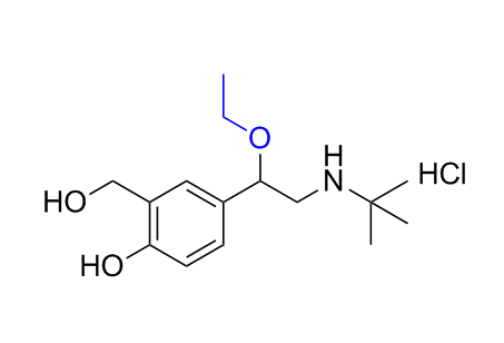 沙丁醇胺雜質(zhì)35；鹽酸鹽,4-(2-(tert-butylamino)-1-ethoxyethyl)-2-(hydroxymethyl)phenol hydrochloride