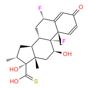 (6A,11B,16A,17A)-6,9-二氟-11,17-二羟基-16-甲基-3-氧代雄甾-1,4-二烯-17-硫代羧酸,6a,9a-Difluoro-11b,17a-dihydroxy-16a-methyl-3-oxoandrosta-1,4-diene-17b-carbothioic acid