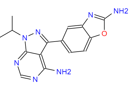 3-(2-氨基-5-苯并恶唑基)-1-(1-甲基乙基)-1H-吡唑并[3,4-D]嘧啶-4-胺,Ink-128