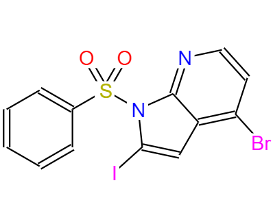 4-溴-2-碘-1-(苯磺酰基)-1H-吡咯并[2,3-B]吡啶,4-BROMO-2-IODO-1-(PHENYLSULFONYL)-1H-PYRROLO[2,3-B]PYRIDINE