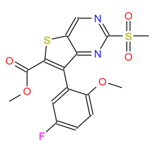 7-(5-fluoro-2-methoxyphenyl)-2-(methylsulfonyl)-Thieno[3,2-d]pyrimidine-6-carboxylic acid methyl ester