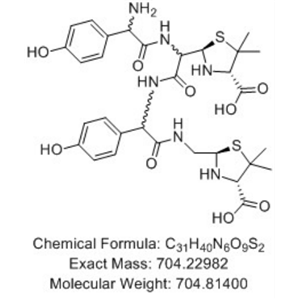 阿莫西林噻唑酸与阿莫西林脱酸噻唑酸二聚体1,2,3,4混合物,the Mixture of Dimers 1,2,3 ,4 of Amoxicillin