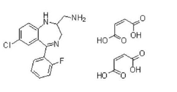 7-氯-5-(2-氟苯基)-2,3-二氫-1H-1,4-苯并二氮雜卓-2-甲胺二馬來酸鹽,7-Chloro-5-(2-fluorophenyl)-2,3-dihydro-1H-1,4-benzodiazepine-2-methanamine (Z)-2-butenedioate (1:2)