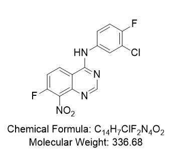 阿法替尼杂质06,N-(3-chloro-4-fluorophenyl)-7-fluoro-8-nitroquinazolin-4-amine