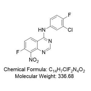 阿法替尼杂质06,N-(3-chloro-4-fluorophenyl)-7-fluoro-8-nitroquinazolin-4-amine