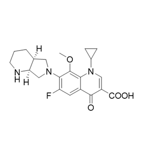 盐酸莫西沙星,1-cyclopropyl-6-fluoro-7-((4aS,7aS)-hexahydro-1H-pyrrolo[3,4-b]pyridin-6(2H)-yl)-8-methoxy-4-oxo-1,4-dihydroquinoline-3-carboxylic acid
