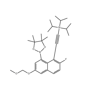 ((2-氟-6-(甲氧基甲氧基)-8-(4,4,5,5-四甲基-1,3,2-二氧杂硼硼烷-2-基)萘-1-基)乙炔基)三异丙基硅烷