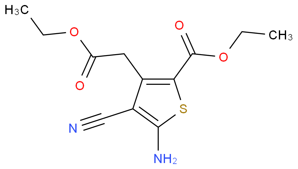 5-氨基-4-氰基-3-(2-乙氧基-2-氧代乙基)-2-噻吩甲酸乙酯,5-amino-4-cyano-3-(2-ethoxy-2-oxoethyl)thiophene-2-carboxylate