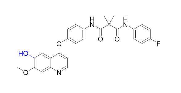 卡博替尼杂质06,N-(4-fluorophenyl)-N-(4-((6-hydroxy-7-methoxyquinolin-4-yl)oxy)phenyl)cyclopropane-1,1-dicarboxamide