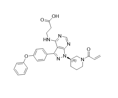 依鲁替尼杂质10,(R)-3-((1-(1-acryloylpiperidin-3-yl)-3-(4-phenoxyphenyl)-1H-pyrazolo[3,4-d]pyrimidin-4-yl)amino)propanoic acid