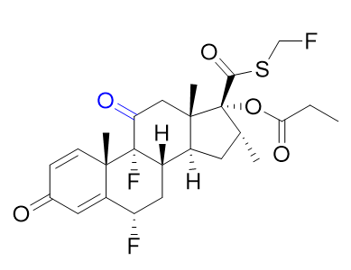 丙酸氟替卡松杂质08,6α,9-difluoro-17-[[(fluoromethyl)sulfanyl]carbonyl]-16α methyl-3,11-dioxoandrosta-1,4-dien-17α-yl propanoate