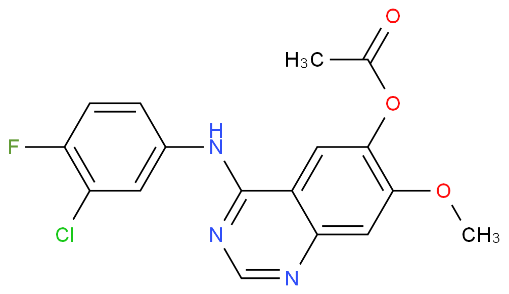 4-(3-氯-4-氟苯氨基)-7-甲氧基喹唑啉-6-醇乙酸酯,4-(3-Chloro-4-fluorophenylamino)-7-methoxyquinazolin-6-yl acetate