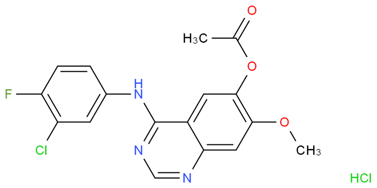 4-(3-氯-4-氟苯基氨基)-7-甲氧基喹唑啉-6-基乙酸酯盐酸盐,4-(3-Chloro-4-fluorophenylamino)-7-methoxyquinazolin-6-yl acetate hydrochloride