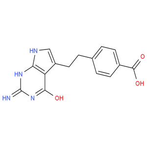 培美酸,4-[2-(2-amino-4,7-dihydro -4-oxo-3H-pyrrolo[2,3-d]pyrimidin-5-yl)ethyl]benzoic acid