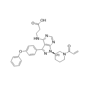 依鲁替尼杂质10,(R)-3-((1-(1-acryloylpiperidin-3-yl)-3-(4-phenoxyphenyl)-1H-pyrazolo[3,4-d]pyrimidin-4-yl)amino)propanoic acid