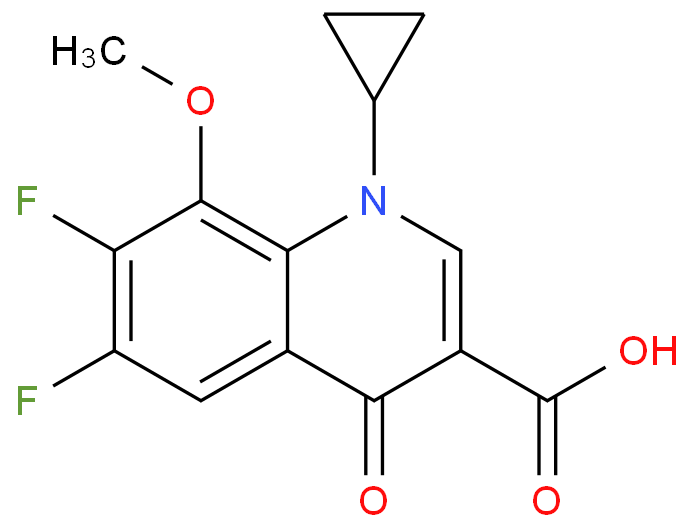 喹啉羧酸,1-cyclopropyl-6,7-difluoro-1,4-dihydro-8-methoxy-4-oxo-3-quinoline carboxylic acid