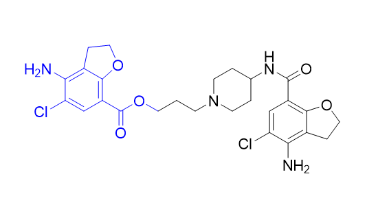 普蘆卡必利雜質(zhì)03,3-(4-(4-amino-5-chloro-2,3-dihydrobenzofuran-7-carboxamido)piperidin-1-yl)propyl 4-amino-5-chloro-2,3-dihydrobenzofuran-7-carboxylate