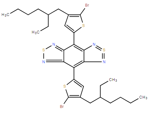 4,8-二(5-溴-4-(2-乙基己基)噻吩-2-基)苯并[1,2-C;4,5-C']双([1,2,5]噻二唑),4,8-bis(5-bromo-4-(2-ethylhexyl)thiophen-2-yl)benzo[1,2-c;4,5-c']bis[1,2,5]thiadiazole
