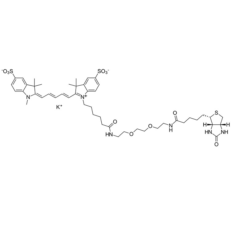 磺酸基Cy5-三聚乙二醇-生物素,Sulfo-Cyanine5-PEG3-Biotin;Sulfo-Cy5-PEG3-Biotin