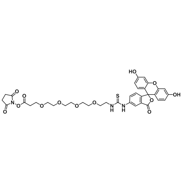 5-熒光素-四聚乙二醇-活性酯,5-FITC-PEG4-NHS ester;Fluorescein-PEG4-NHS;5-FITC-PEG4 SE